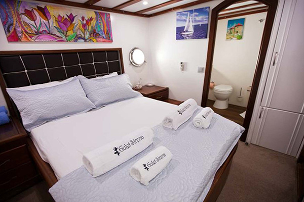 Spacious and comfortable ensuitedouble cabins with full air conditioning